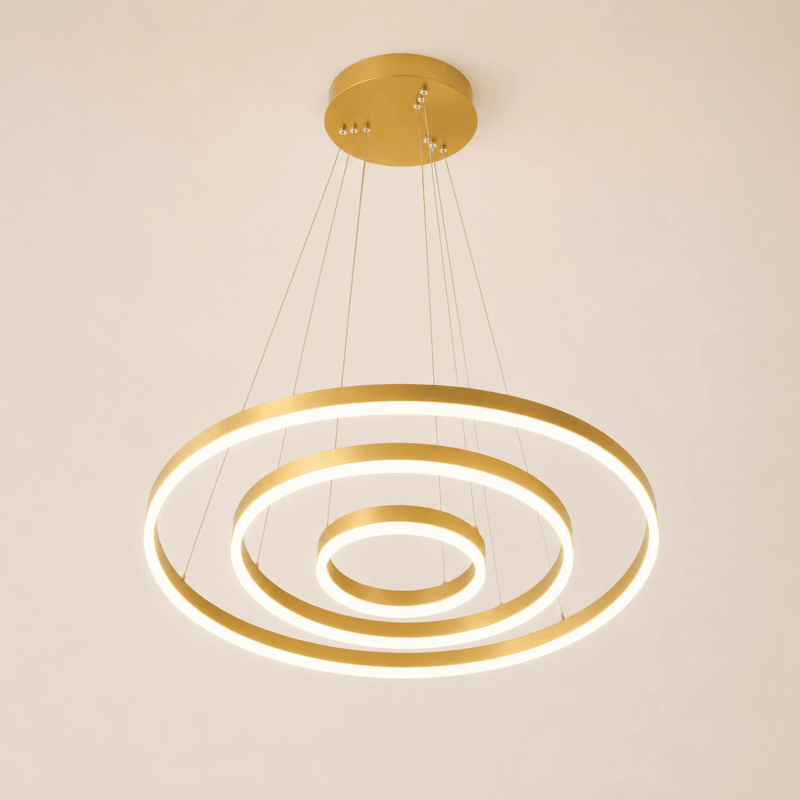 Lámpara Led 3 Aros Dorados