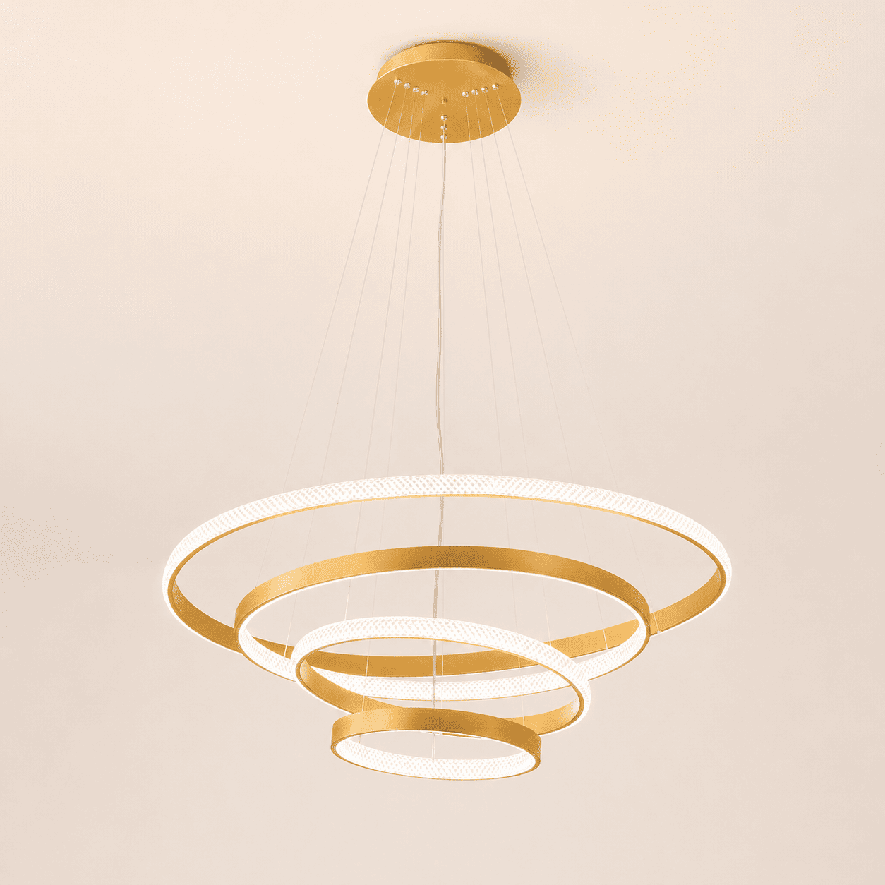 Lámpara 4 Aros Golden