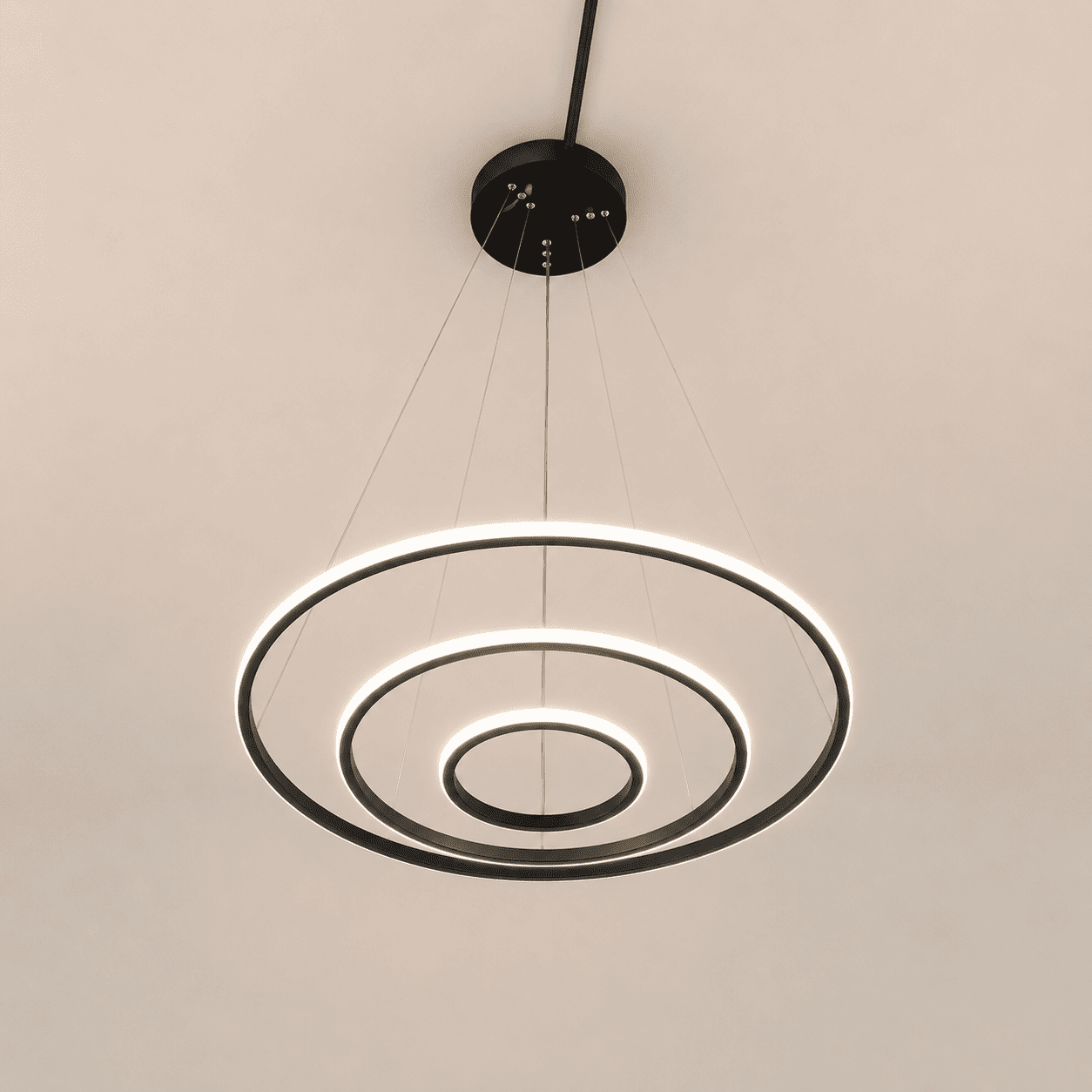Lámpara Led 3 Aros Negros
